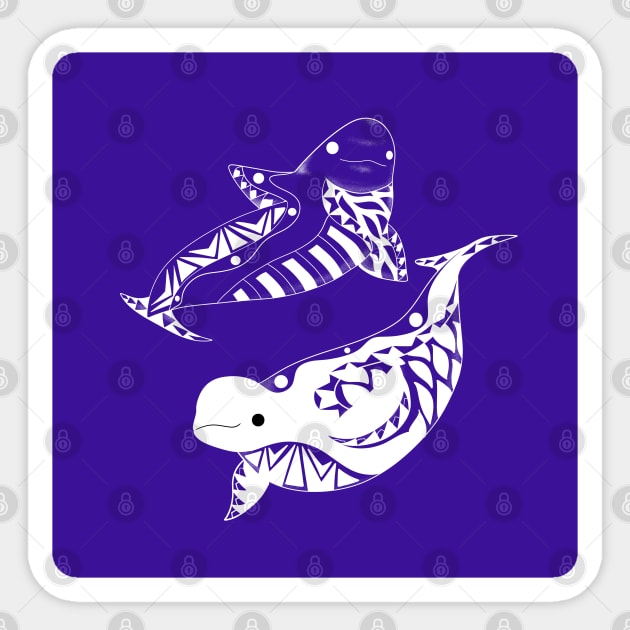 the lovely whales the beluga twins Sticker by jorge_lebeau